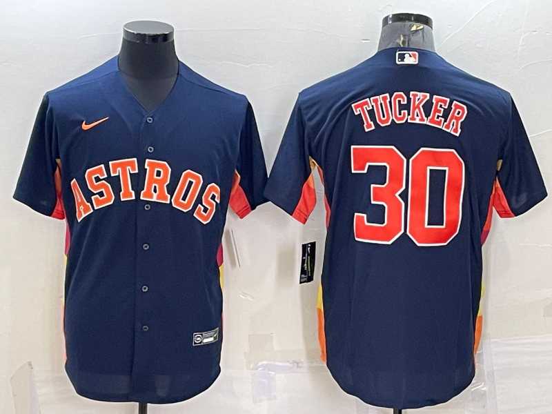 Men%27s Houston Astros #30 Kyle Tucker Navy Blue Stitched MLB Cool Base Nike Jersey->houston astros->MLB Jersey